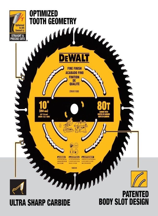 DEWALT Table Saw Blade, 10 inch, 80 Tooth, Fine Finish, Ultra Sharp Carbide (DWA11080) - Image 2
