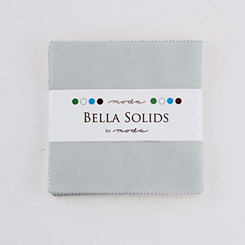 Moda Fabrics Bella Solids Zen Grey Charm Pack 42 Squares 5" Moda Fabrics 9900PP 185 - Image 1