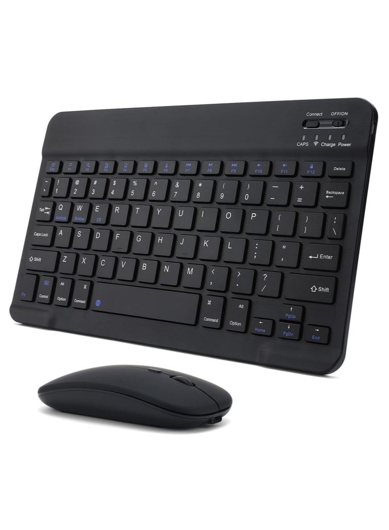 Rechargeable Bluetooth Keyboard and Mouse Combo Ultra-Slim Portable Compact Wireless Mouse Keyboard Set for Android Windows Tablet Cell Phone iPhone iPad Pro Air Mini, iPad OS/iOS 13 and above - Image 1