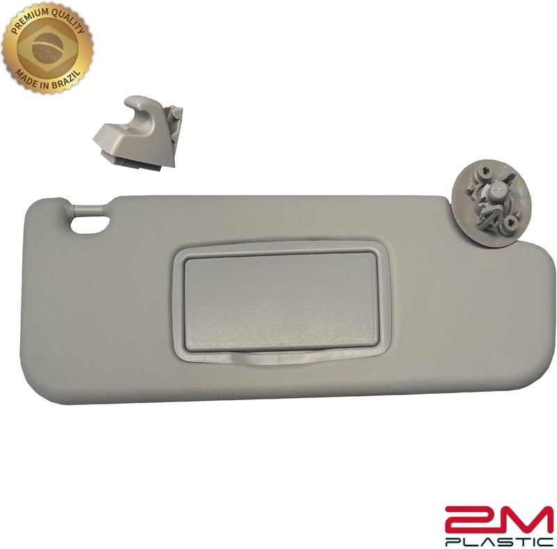 2M PLASTIC Sun Visor fits for Chevy Sonic 2012-2020 Spark 2011-2022 Gray Replacement Brand (Gray Right + Support) - Image 3