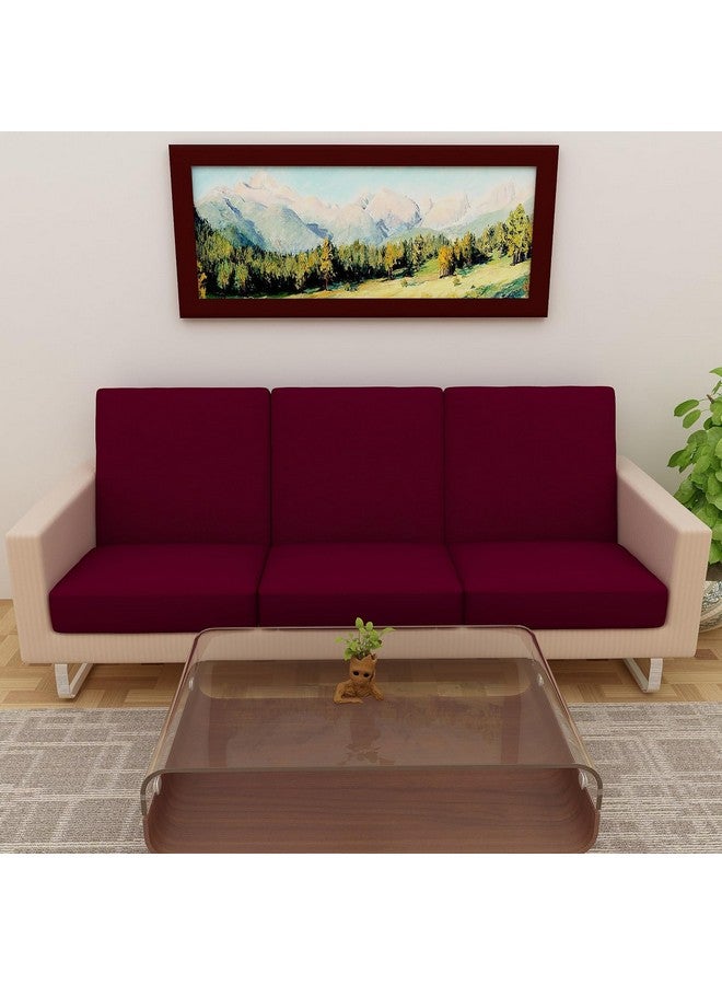 DREAM KING Terry Polycotton Sofa Seat Protector | Flexible | Elastic Stretchable | Sofa Cover | Sofa Protector Four Seater | Color- Maroon (Size: 23 inch X 23 inch) Pack of 6 - Image 1