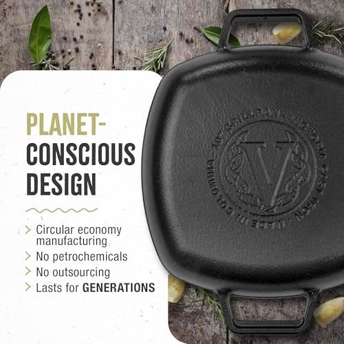 Victoria Cast Iron Square Grill Pan with Double Loop Handles, Made in Colombia, 10 Inches - Image 5