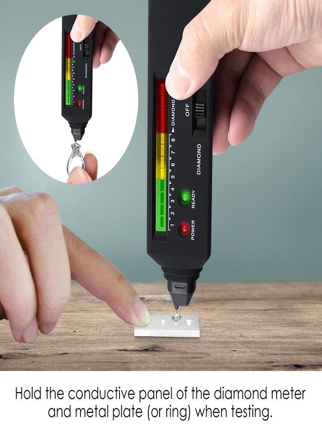 DANOPLUS Diamond Tester Professional Diamond Tester Pen with UV Light, Real Diamonds Tester High Accurate Diamond Tester Tools Gem Tester for Different Sizes of Diamond Stones - Image 4