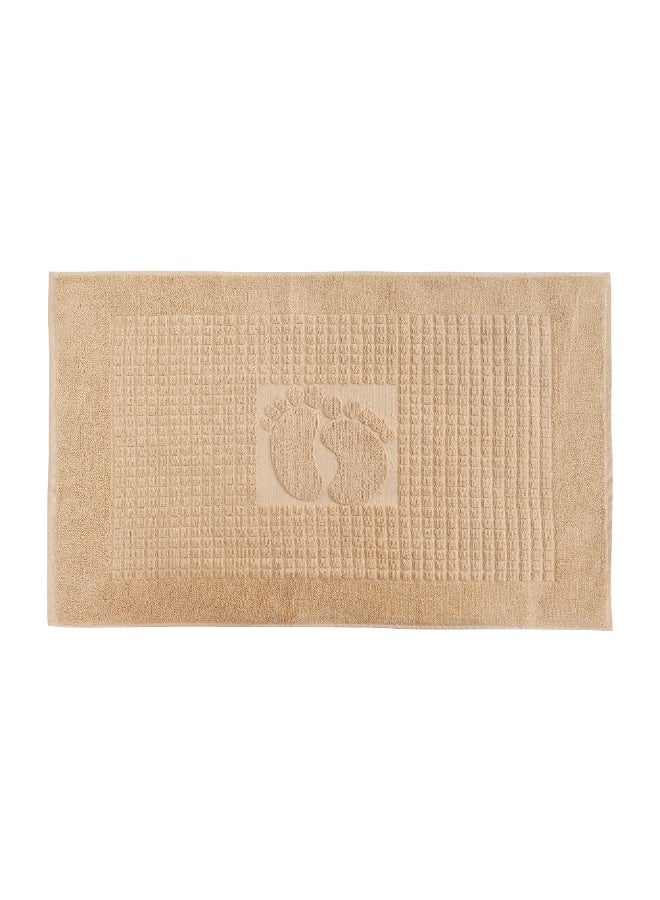 Relax Bath Mat Made from 100% Premium Cotton – Ultra Soft & Highly Absorbent, Fast Quick-Dry Performance, Elegant Woven Design, Beige Color, Large Size 51 × 93 cm - Image 1