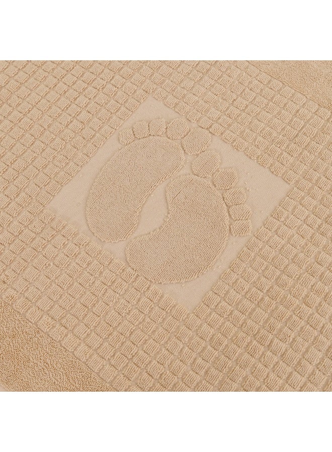 Relax Bath Mat Made from 100% Premium Cotton – Ultra Soft & Highly Absorbent, Fast Quick-Dry Performance, Elegant Woven Design, Beige Color, Large Size 51 × 93 cm - Image 3