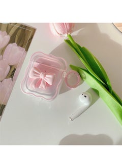 Spuddle Pink Bow Airpods Pro Headphone Cover For Apple 2/3/4 Generation Wireless Bluetooth Silicone Cover-Color:Gradient Pink Bow-Applicable Model:Airpods Pro