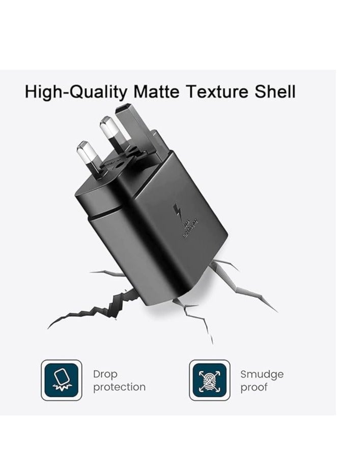 Golau 25W Fast Charger Adapter with 1M USB-C Cable Quick Charging Wall Adapter Power Delivery For Samsung Galaxy S24 Ultra/S24/S24+/S23 Ultra/S23/S23+/S22 Ultra/S22+/S22, Galaxy Tab, PPS Charger Black - Image 4
