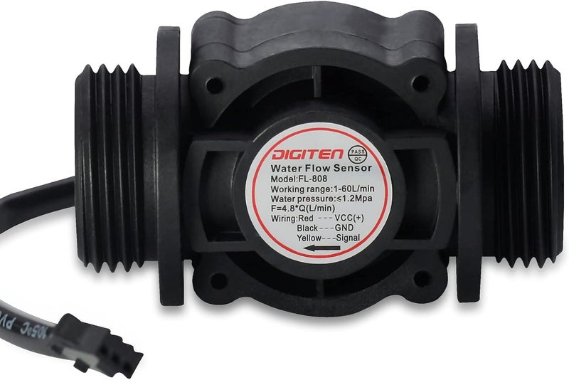 DIGITEN G1" Water Flow Hall Effect Sensor Switch Flow Meter Flowmeter Counter 1-60L/min - Image 2