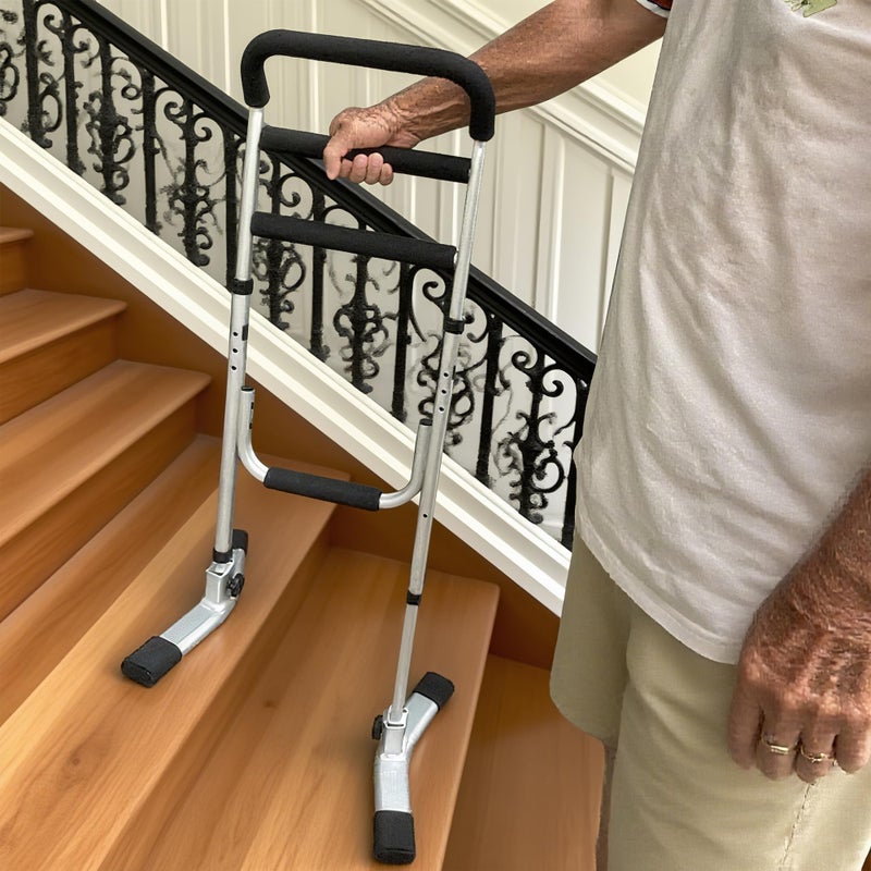 Retaoldth Stair Assist Cane Stand Assist Aid for Elderly Adjustable Aluminum Assistive Device Portable Lift Stair Assist Mobility Aid for Seniors for Bed Couch Recliner Chair