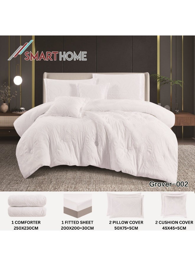 سمارت هوم طقم لحاف نفرين نظام وجهين مفرش مكون من 6 قطع , لحاف 6 قطع ,  مايكروفايبر100% لحاف مقاس 250  في 230 سم - Image 4