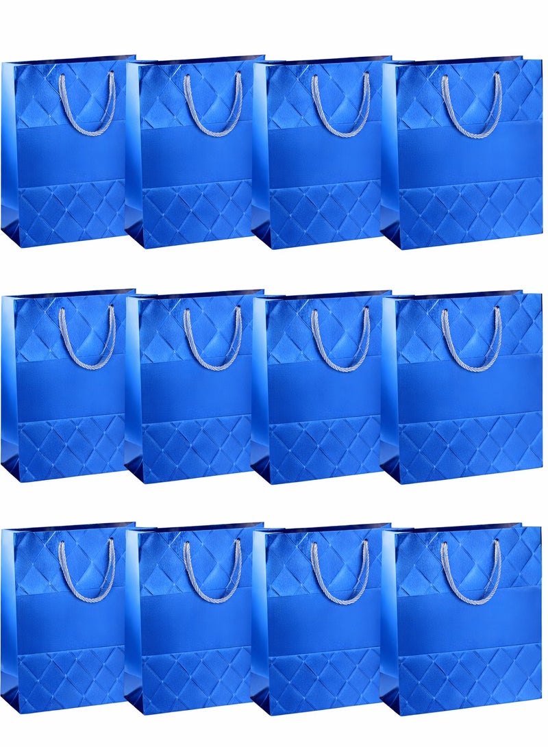 Toshionics 12PCS Luxury Metallic Gift Bags – Premium Quilted Diamond Embossed Paper Bags with Smooth Center Band, Shiny Rope Handles & Wide Gusset | 30×12×40CM | MI-80254 - Image 1