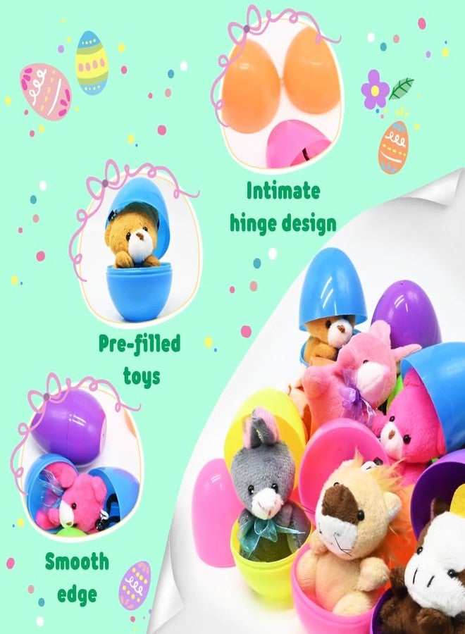 LUKBERA 24Pcs Stuffed Animals Keychains, Plush Animals Toys Fillable Plastic Eggs for Kids Easter Egg Hunt Easter Basket Stuffers Goodie Bag Fillers School Classroom Gifts - Image 4
