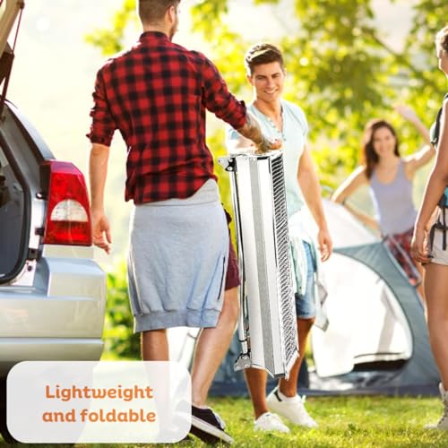 VBM Portable Charcoal Grills,Outdoor (72Cm) Folding Barbecue Grill, Stainless Steel Foldable BBQ Grill Set w/Spice Plate & Holder,Large Kabob Smoker Grill for Cooking Camping Picnic Garden Party - Image 5