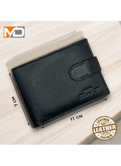 MARIO DRAFTS Men's Leather Bifold Wallet with Credit Card Slots, Black  - Image 3