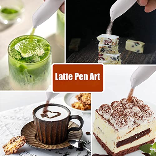 TuTuYa Latte Art Pen, White Spice Pen Electric Coffee Pen for Latte & Food DIY, Works with Cinnamon, Salt, White sugar, Fine Coffee Grinds, Powered by Battery - Image 3