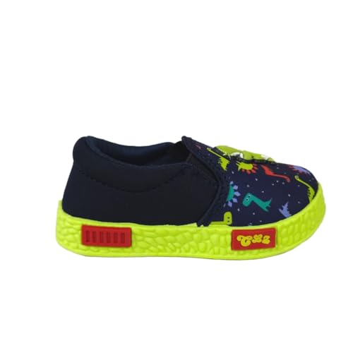 Coolz Kids Casual Slip-on Shoes POGO-4 for Boys and Girls Age 1-4 Years (Navy-Green, UK Footwear Size System, Toddler, Age Range, Medium, 12 Months, 18 Months) - Image 3