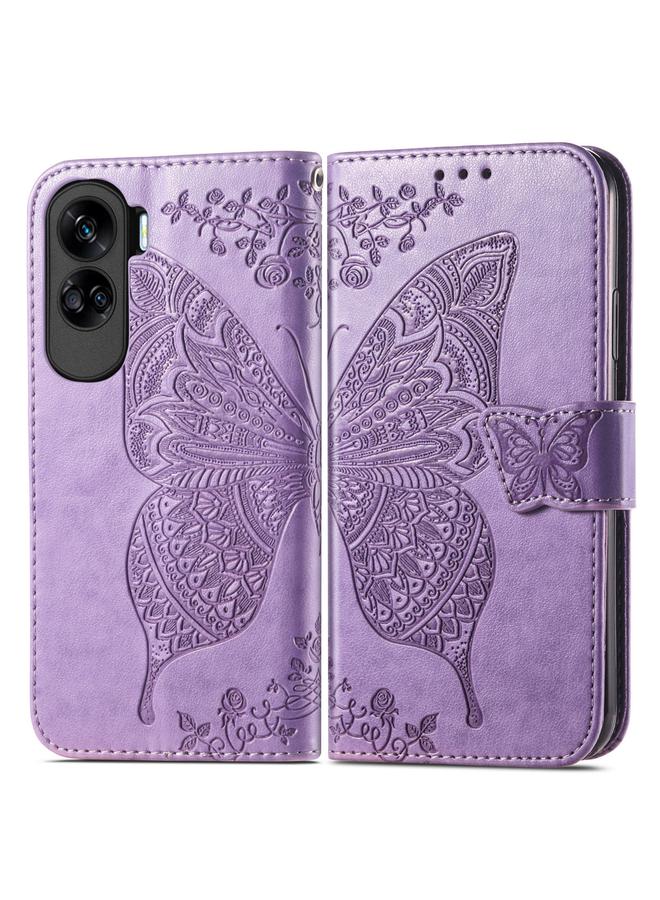 S-TOP Case For Honor 90 Lite Butterfly Love Flower Embossed Leather Phone Case - Image 2