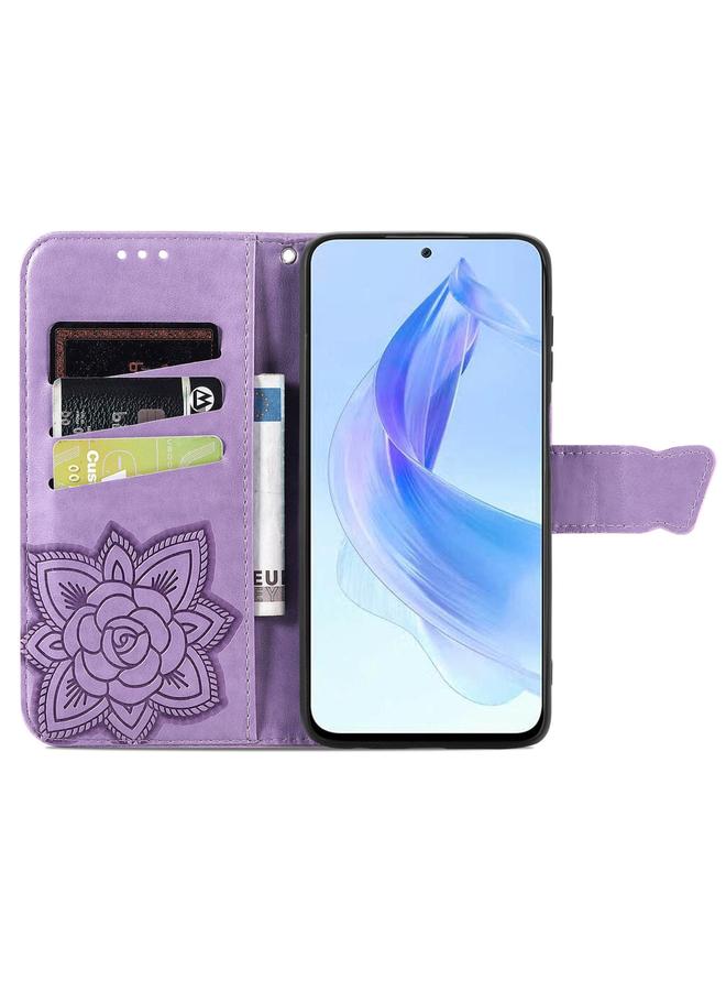 S-TOP Case For Honor 90 Lite Butterfly Love Flower Embossed Leather Phone Case - Image 3