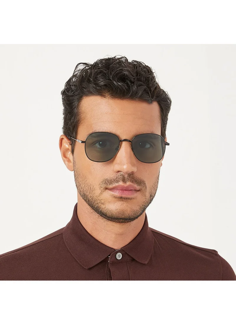 30 سندايز BOUND Men Green Sunglasses - Frame Material: Metal - Lens Color: Green- Frame Color: Black - Full Rim