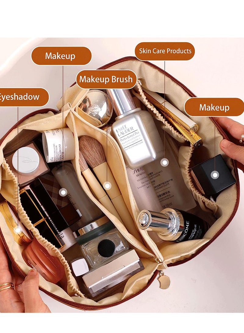 GROWSTEADY Large Capacity Travel Cosmetic Bag Multifunctional Storage Makeup Bag PU Leather Makeup Bag - Image 4