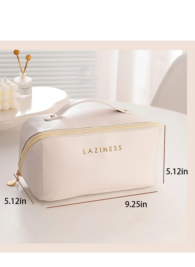 GROWSTEADY Large Capacity Travel Cosmetic Bag Multifunctional Storage Makeup Bag PU Leather Makeup Bag - Image 2