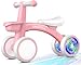 Umatoll Colorful Lighting Baby Balance Bike Toys for 1 Year Old Girl Gifts Adjustable Seat First Birthday Gifts 1224 Months Toddler Bike Pink - Image 3