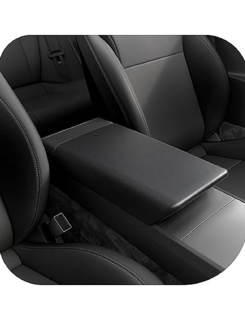 Spigen Center Console Non-Slip Armrest Cover for Tesla Model Y Juniper 2026/2025) and Model 3 Highland (2026/25/24) Standard, Premium & Performance Models - Black - Image 1