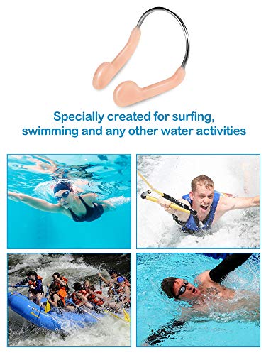 Pelopy 10 Pieces Silicone Nose Plugs Swimming Nose Clips Training Swimmer Protector with Steel for Adults Competition Using(Adult Size) - Image 5