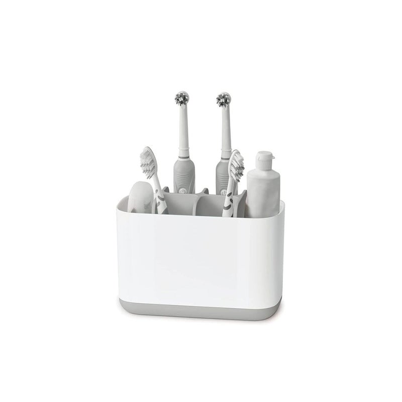 Foroly Toothbrush Holder, Toiletries Holder Stand Plastic Storage Organizer for Tooth Paste & Tooth Brush (Grey) - Image 1
