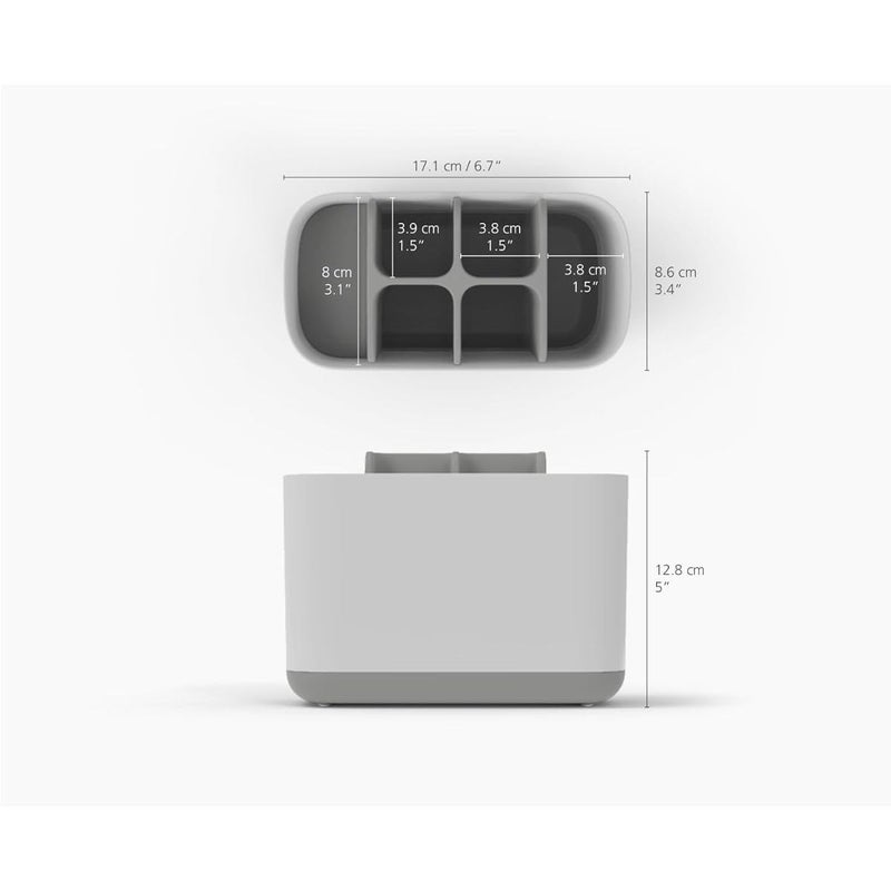 Foroly Toothbrush Holder, Toiletries Holder Stand Plastic Storage Organizer for Tooth Paste & Tooth Brush (Grey) - Image 2