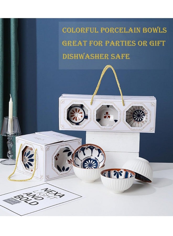 P-PLUS INTERNATIONAL Ceramic Bowls for Cereal, Soup, Salad and Pasta, Assorted Dinnerware Serving Bowls, Japanese Style Ceramic Cereal Bowls, Rice Bowls Pasta Bowl Gift Set (Set of 6, Random Pattern) - Image 5