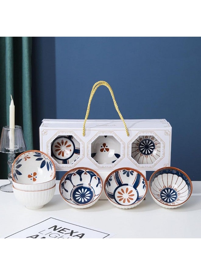 P-PLUS INTERNATIONAL Ceramic Bowls for Cereal, Soup, Salad and Pasta, Assorted Dinnerware Serving Bowls, Japanese Style Ceramic Cereal Bowls, Rice Bowls Pasta Bowl Gift Set (Set of 6, Random Pattern) - Image 1