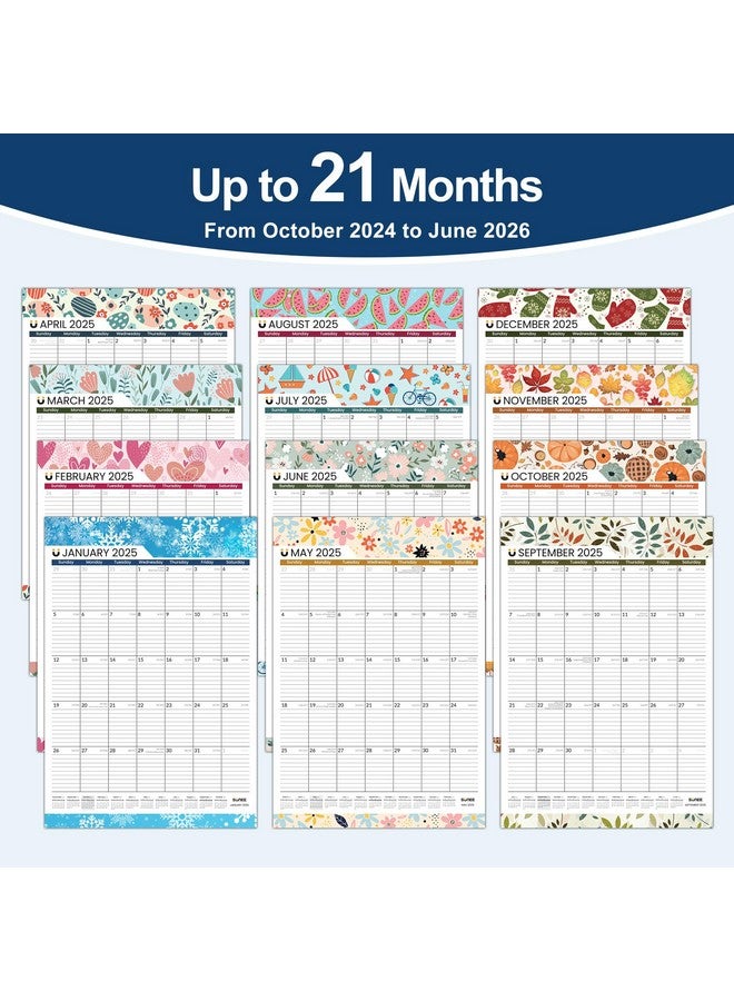 SUNEE 2024-2025 Large Wall Calendar 22.75"X15.5" With Lines, 21 Month Calendar From October 2024 To June 2026, Vertical Large Monthly Calendar 2024 For Wall, Seasons Color - Image 4