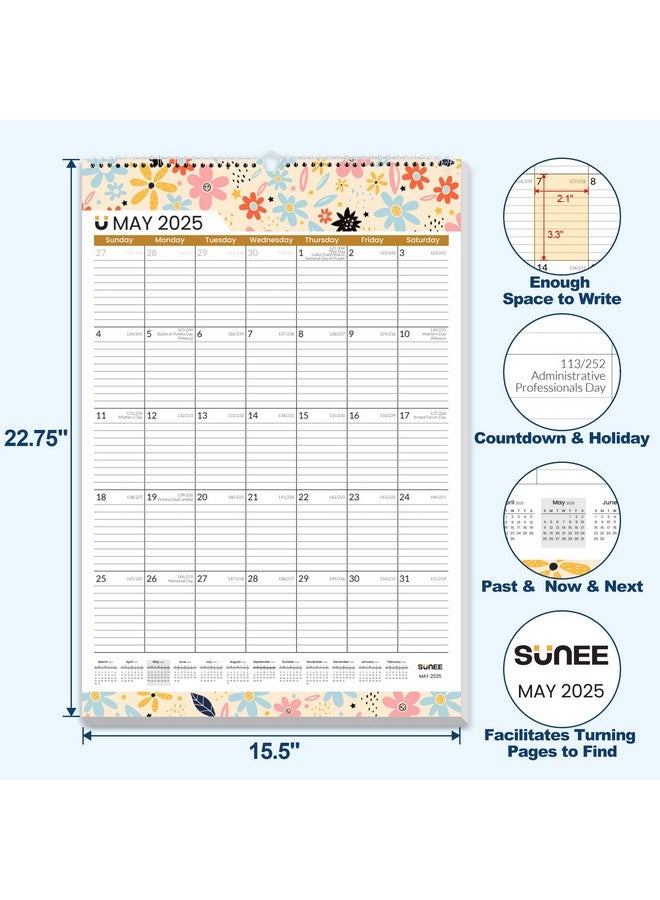 SUNEE 2024-2025 Large Wall Calendar 22.75"X15.5" With Lines, 21 Month Calendar From October 2024 To June 2026, Vertical Large Monthly Calendar 2024 For Wall, Seasons Color - Image 2