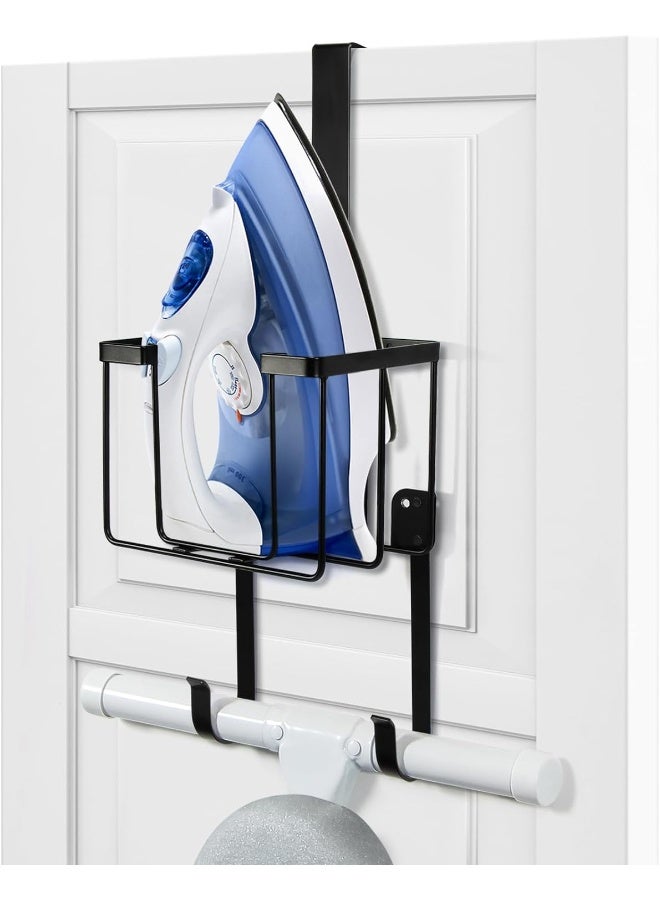 Orless  Over The Door/Wall Mount Ironing Board Hanger, Laundry Room Iron And Ironing Caddy Board Storage Holder  - Image 3