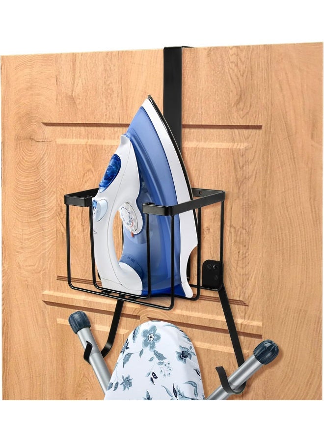 Orless  Over The Door/Wall Mount Ironing Board Hanger, Laundry Room Iron And Ironing Caddy Board Storage Holder  - Image 5