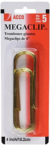 ACCO Brands Acco Mega Clip Paper Clips, Gold, 5 Count (A7072536) - Image 4