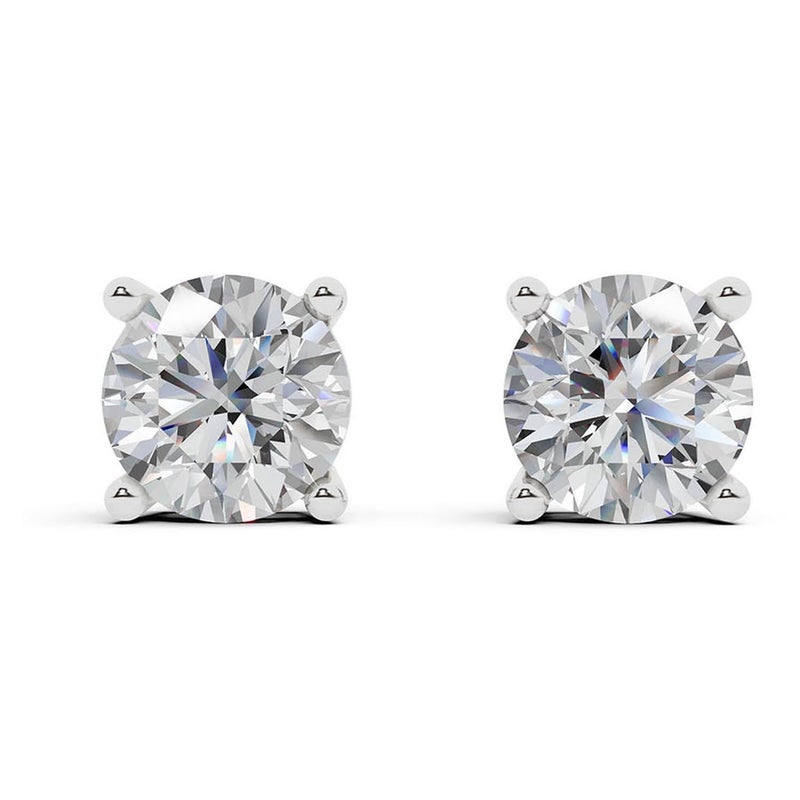 Belacqua 1/4 Carat Round Lab Grown Diamond Stud Earrings in 14K White Gold, Push Back, F Color, VS Clarity, 4 Prong Setting, Jewelry for Women, Gift Box Included - Image 4