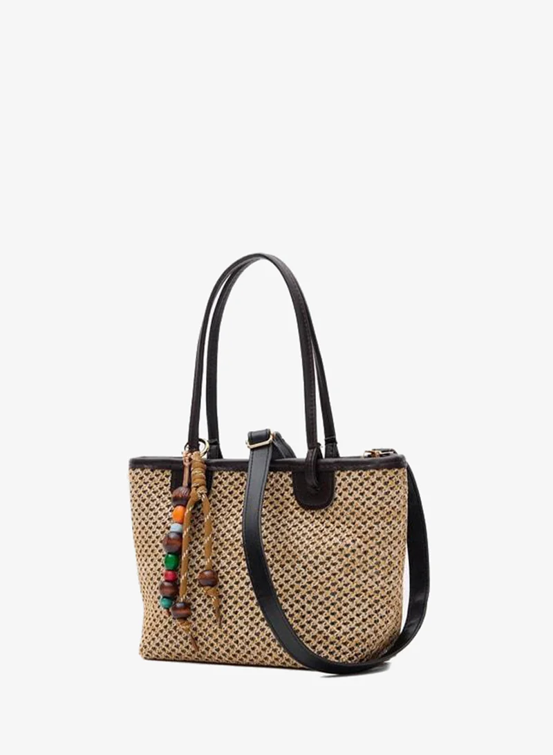Shule Bags Roen Woven Shoulder Bag in Brown.
