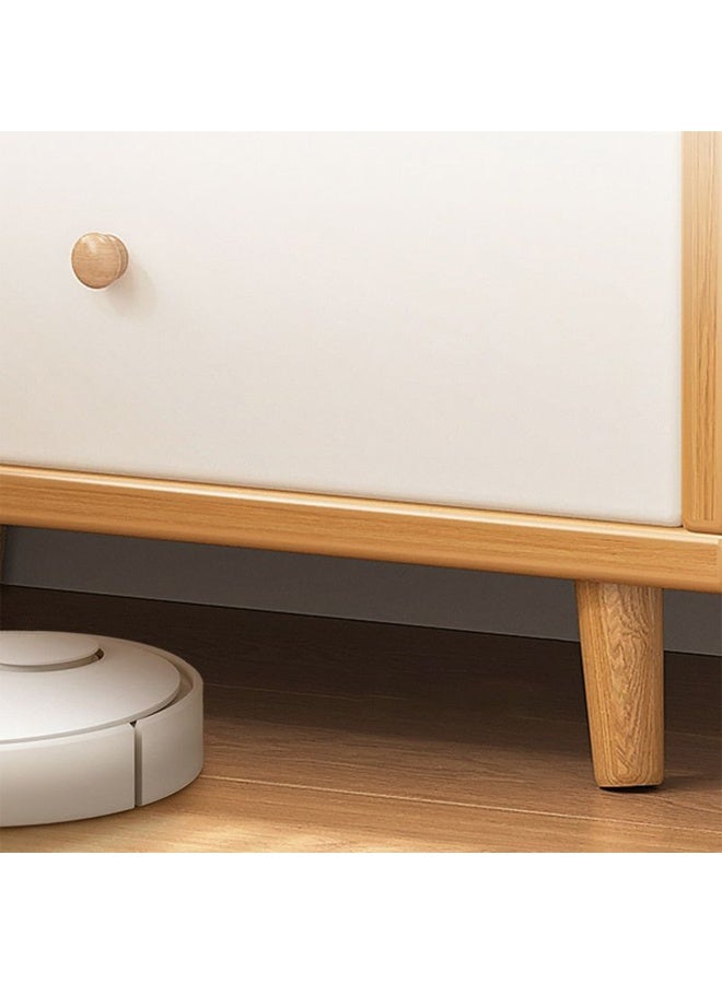 كيكي رف تخزين متعدد الطبقات للكتب، خزانة عرض أنيقة لغرفة المعيشة، 50 سم، لون بيج - Image 4