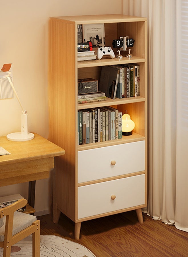 كيكي رف تخزين متعدد الطبقات للكتب، خزانة عرض أنيقة لغرفة المعيشة، 50 سم، لون بيج - Image 1