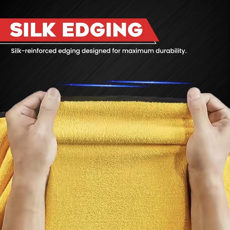 Autofy Multipurpose Microfiber 800 GSM Pack of 3-40cm x 40cm Cleaning Towel Microfibre Cloth Highly Absorbent Dust Towels for All Vehicles Bikes Cars Glass Kitchens - Multicolour - Image 5