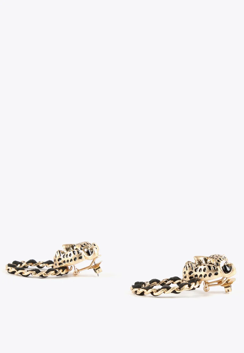 Lola Casademunt Leopard face and hoop earrings 0M2 U