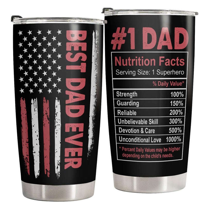 34HD Dad Travel Mug  Stainless Steel  20 fl oz  Double Wall  Leak Proof  BPA Free - Image 1