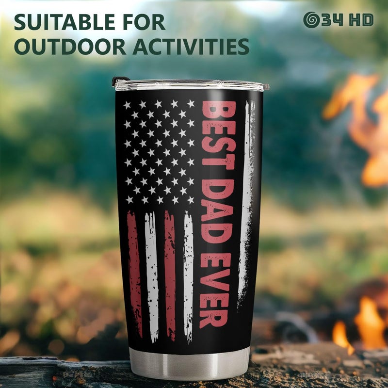 34HD Dad Travel Mug  Stainless Steel  20 fl oz  Double Wall  Leak Proof  BPA Free - Image 2