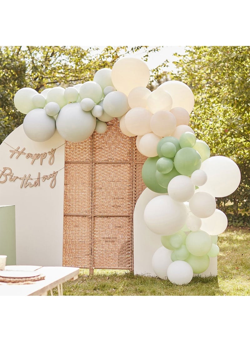 Ginger Ray Balloon Arch Green White Beige DIY 70-Pack - Image 2