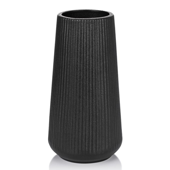 MATTE BLACK CERAMIC VASE SMALL CUTE FLOWER VASE FOR PAMPAS GRASS HOME LIVING ROOM DINING TABLE FARMHOUSE OFFICE DECOR BEDROOM TABLE AND KITCHEN SHELF MATTE BLACK