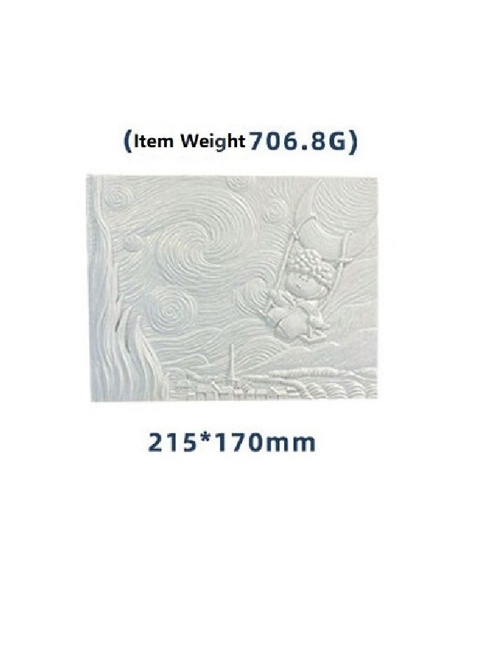 ثلاثية الأبعاد ثلاثية الأبعاد الفن الإغاثة اللوحة الجص لتقوم بها بنفسك رسمت الكتابة على الجدران فان جوخ الأوروبية الشهيرة طقم هدايا اللوحة - Image 3