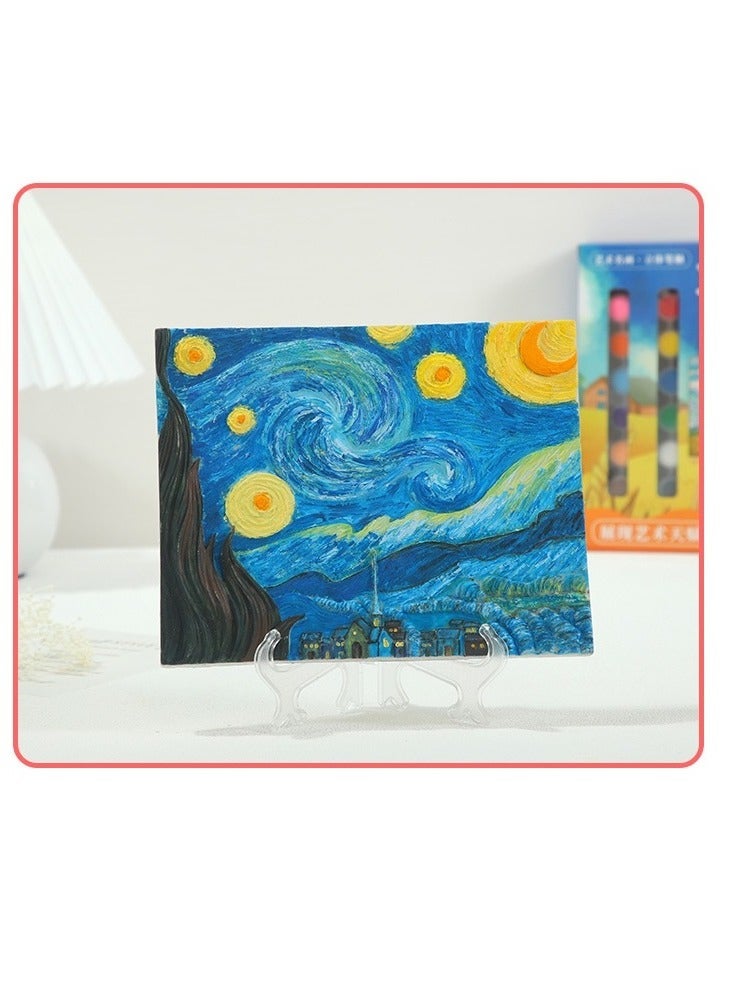 ثلاثية الأبعاد ثلاثية الأبعاد الفن الإغاثة اللوحة الجص لتقوم بها بنفسك رسمت الكتابة على الجدران فان جوخ الأوروبية الشهيرة طقم هدايا اللوحة - Image 2