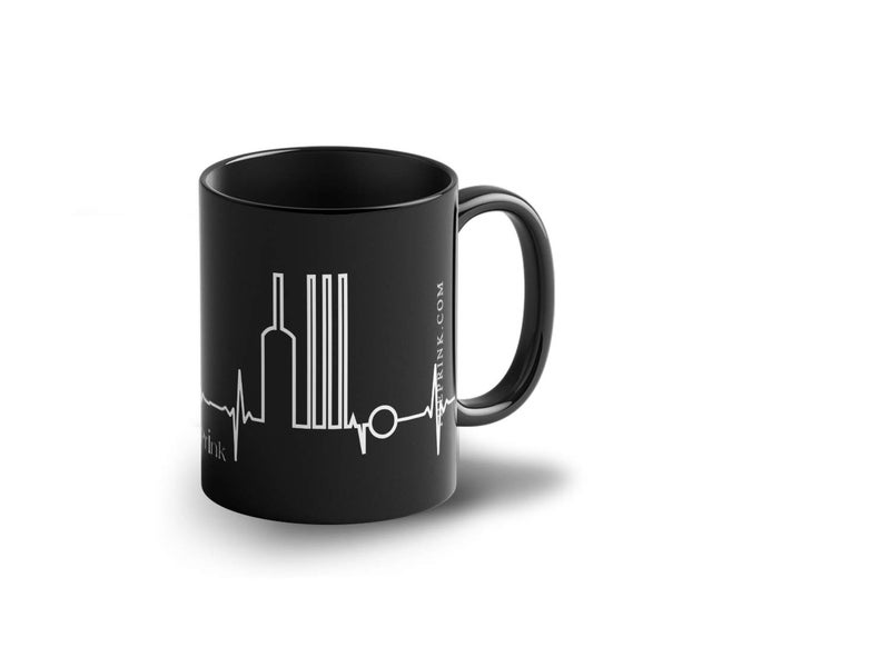 Prink Ceramic Coffee Mug - 1 Piece, Black, 330ml - Image 1